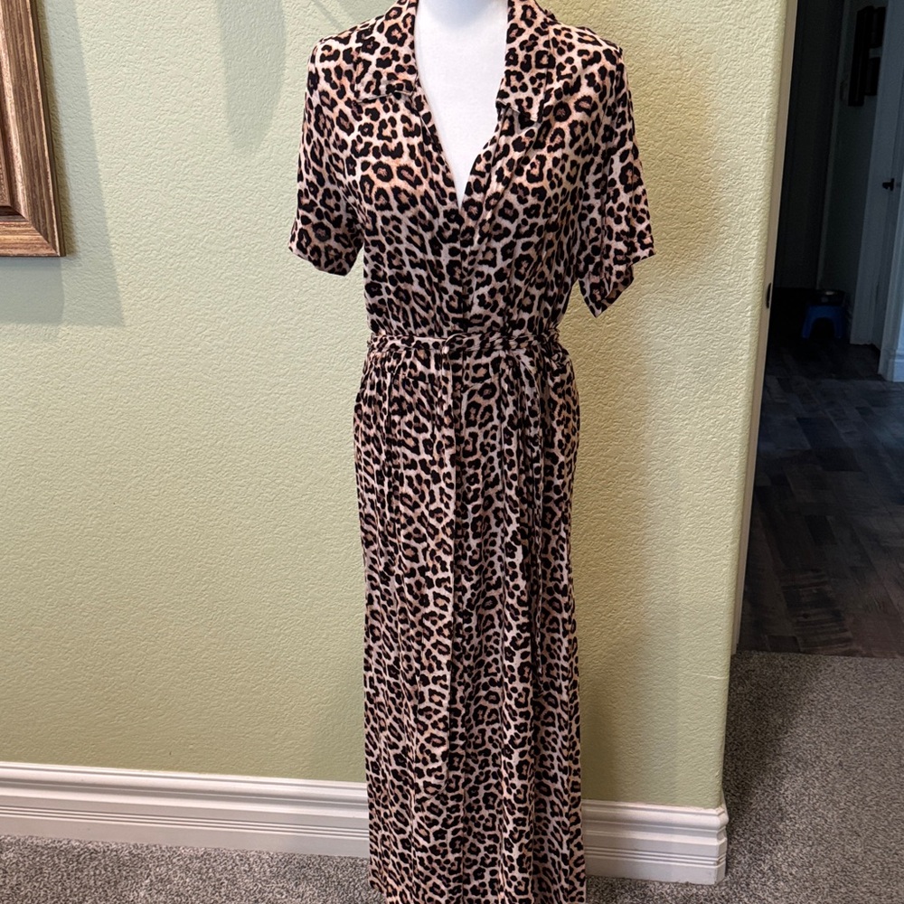 H&M Animal Print Maxi Dress - Black and Brown